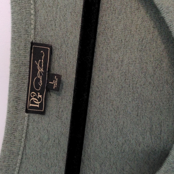 DG2 Diane Gilman Sz L Green Polyester Spandex High Low Top - Picture 3 of 5